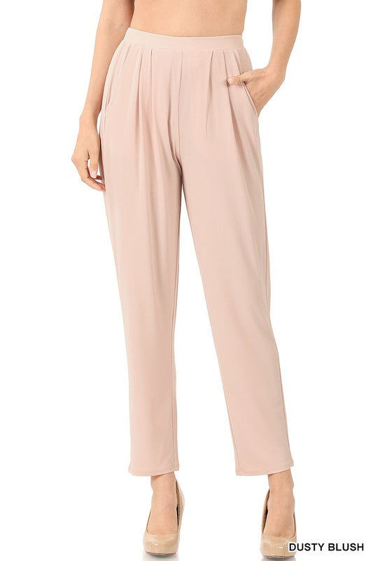 Pleated, Pocketed, Dress Pants in Multiple Colors