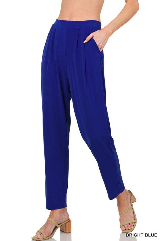 Pleated, Pocketed, Dress Pants in Multiple Colors