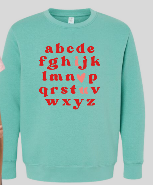 ABC I Love You, toddler & youth sweatshirt