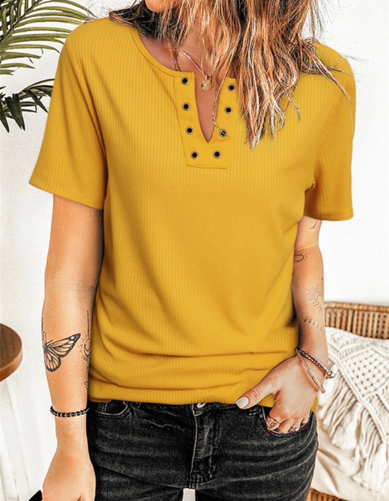 Bad & Bougie Top in Mustard
