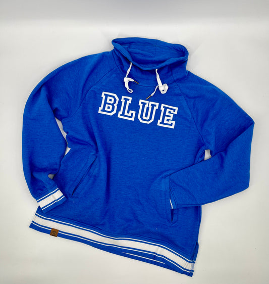 BLUE cowl neck sweatshirt