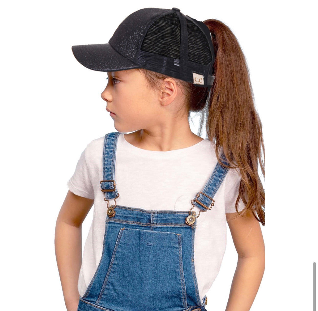 Youth, glitter pony tail hat